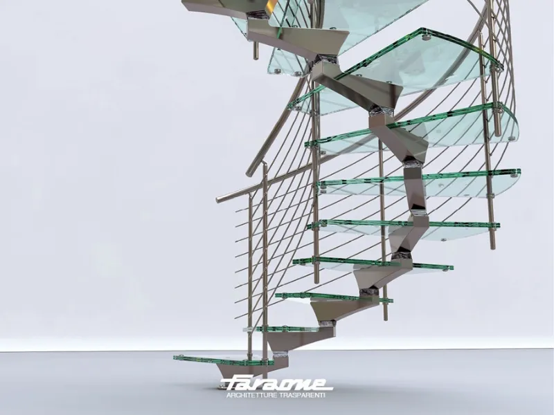 Scala moderna con gradini trasparenti