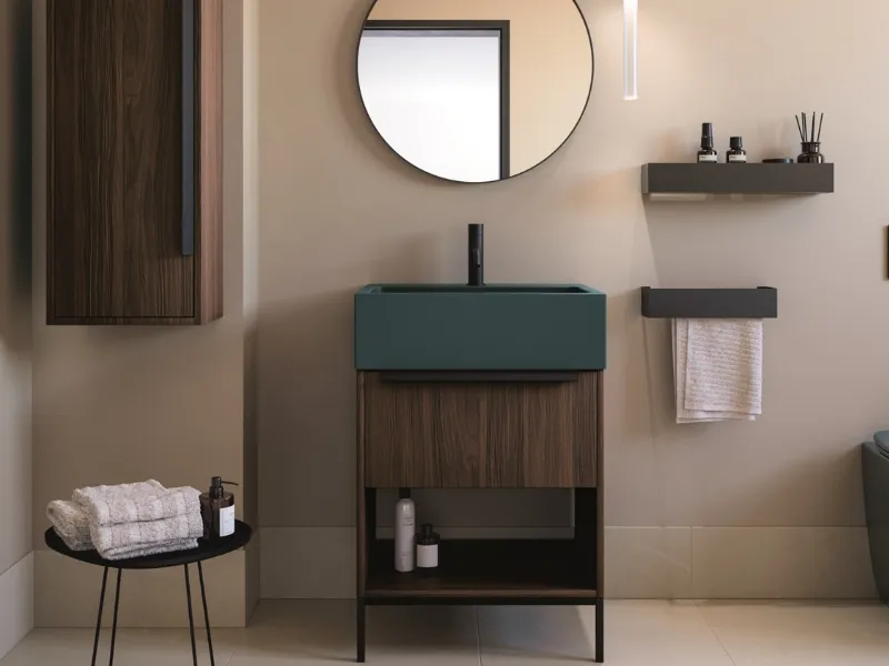 Squadrato il lavabo in ceramica Calameo Colavene