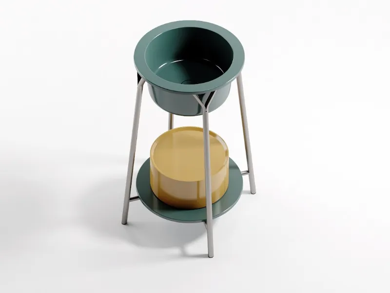 Luxolid® solid-surface per il lavabo tondo Rift di Relax Design