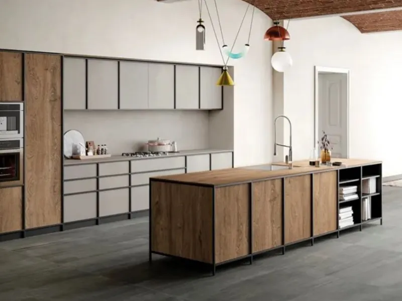Top cucina in gres porcellanato effetto legno Rovere Baio di SapienStone