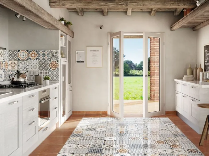 Gres effetto cotto e piastrella Maiolica Sole in gres porcellanato di Iperceramica