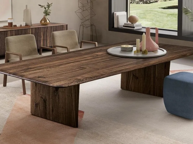 Vela Table di Riva1920 in legno massello con lavorazione a saponetta
