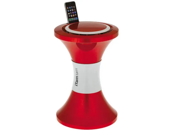 sgabello tam tam versione rossa con Iphone