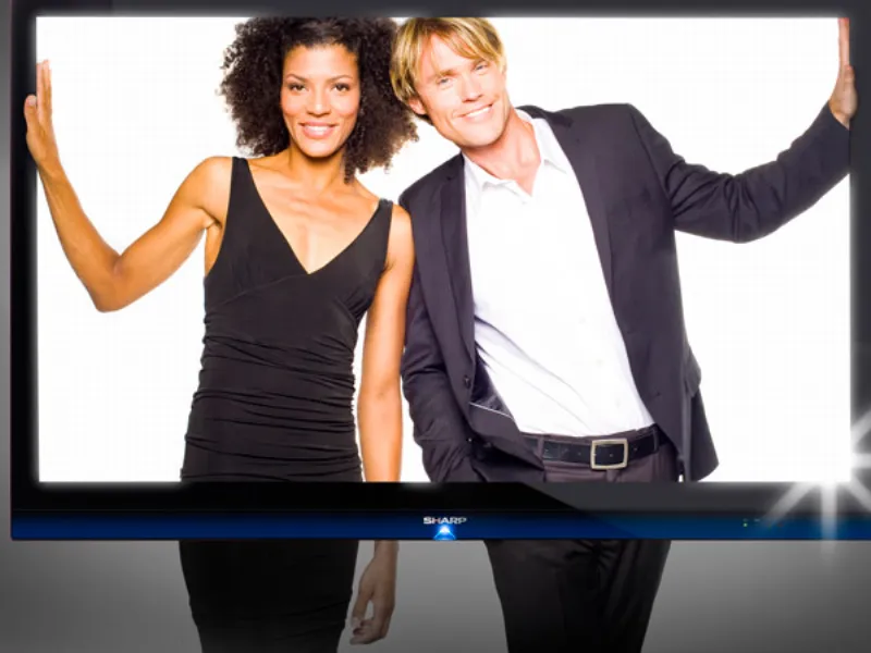 Uomo e donna in tv