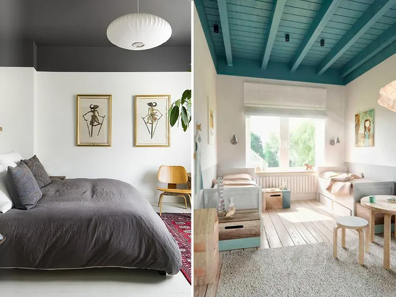 L'effetto ottico di un soffitto più scuro delle pareti