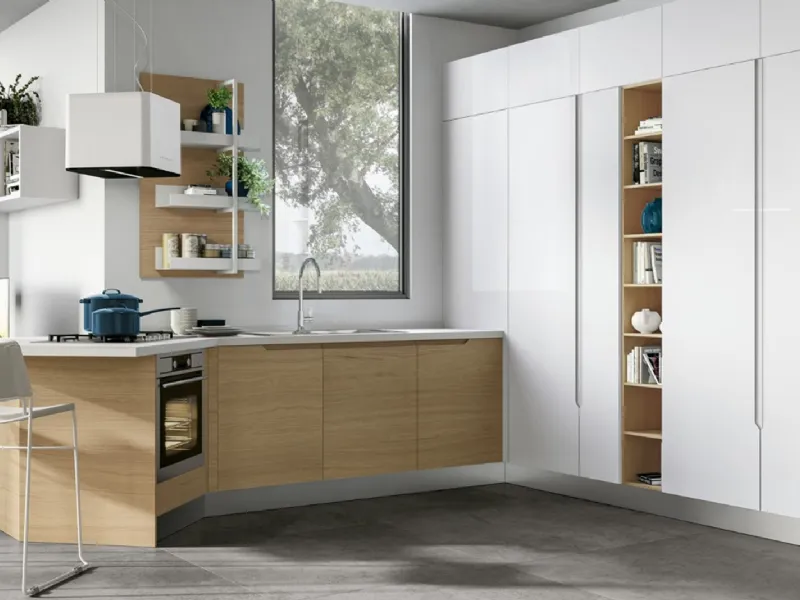Cucina con penisola Luna By Cucine Lube