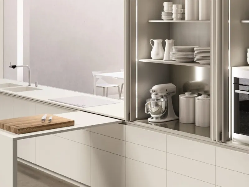 Cucina componibile in legno con penisola SLIM THE OPEN AIR By Elmar