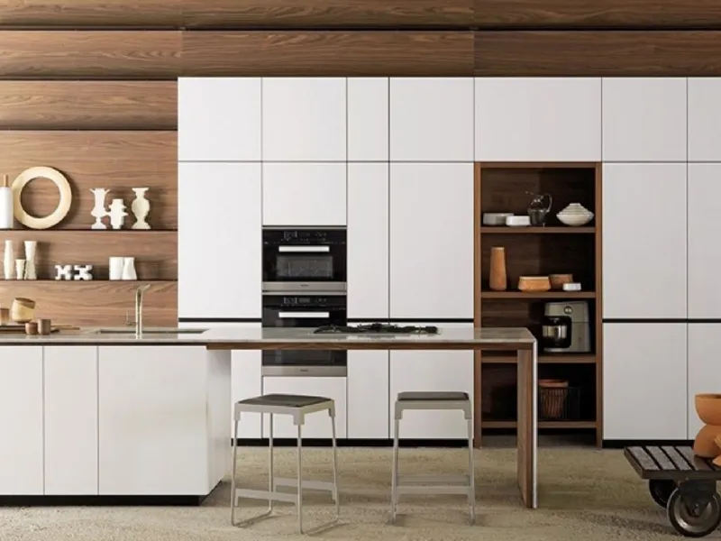 Cucina in laccato opaco bianco ghiaccio Formamentis by Valcucine