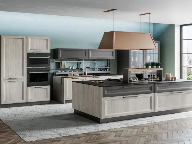 Accostamento di pavimenti diversi nella cucina Smart 4 di CREO Kitchens