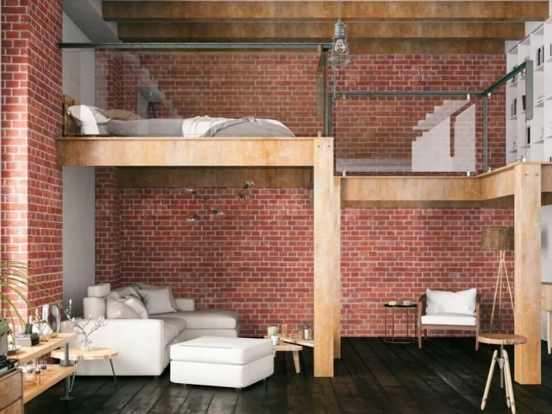 Un soppalco realizzato in legno
