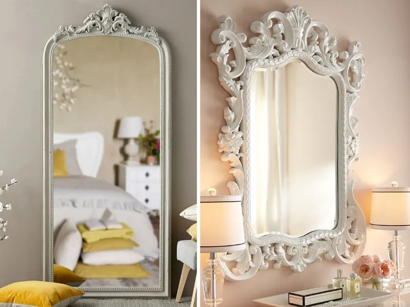 Stile neoclassico o barocco per gli specchi grandi e rettangolari.