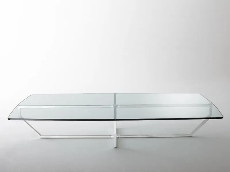 Tavolino in cristallo retangolare