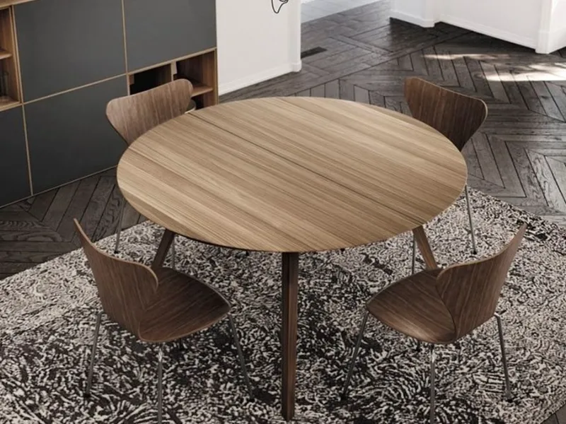 Tavolo allungabile rotondo in legno Aise di Treku