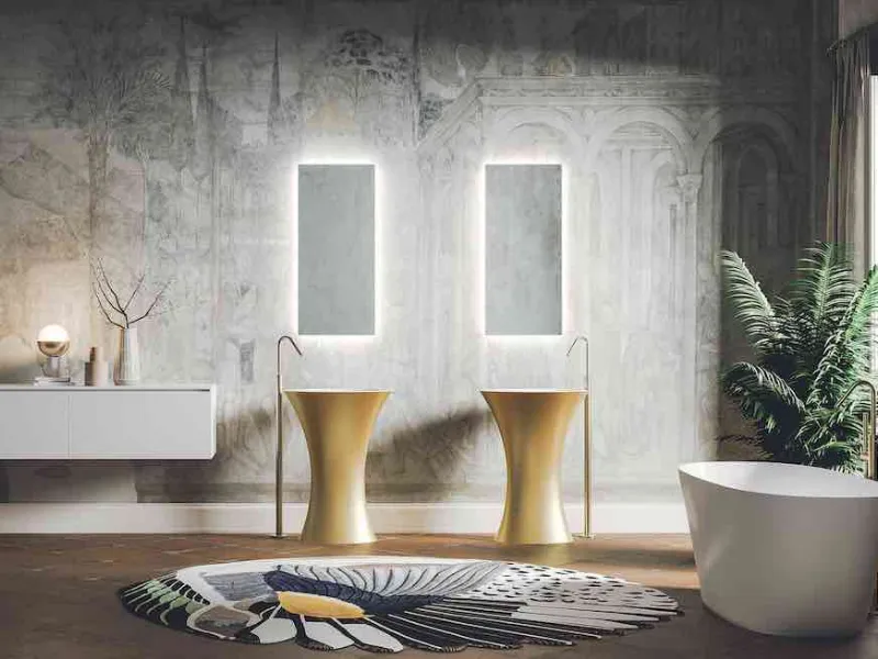 Lavabo in Corian® colorato WING di Planit