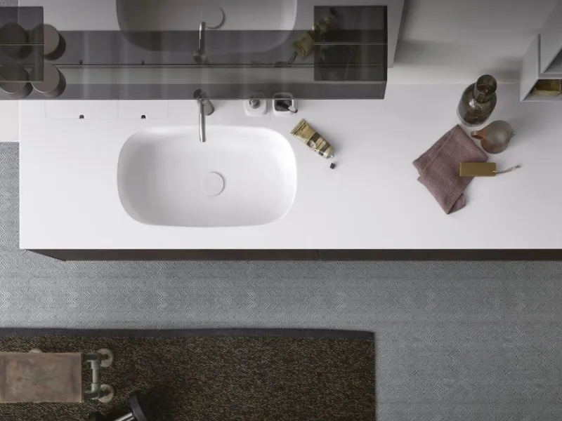 Top in Corian con lavabo integrato Moode – Rexa Design