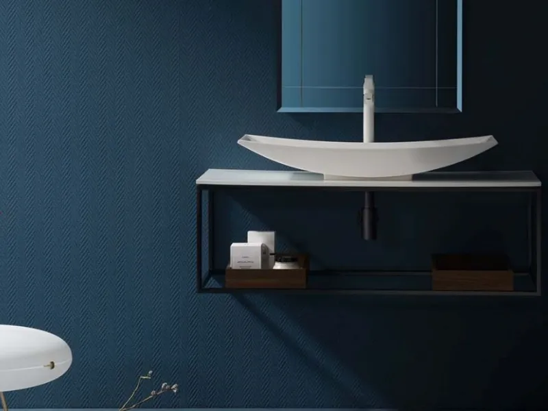 Piano lavabo in tecnoril – collezione Maori by Cerasa
