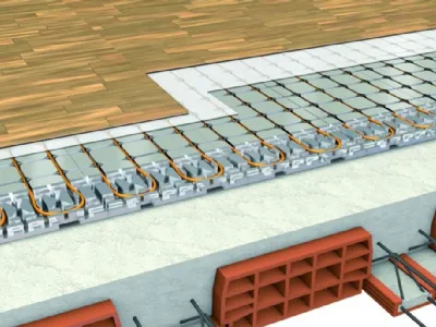 Sistema di riscaldamento a pavimento ribassato a secco Radial Alu G by Isolconfort