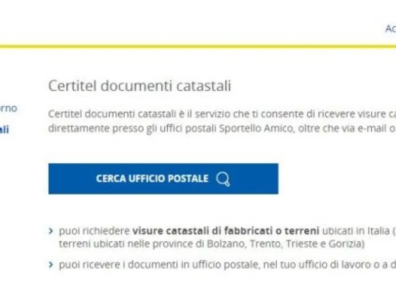 Visura catastale Poste Italiane
